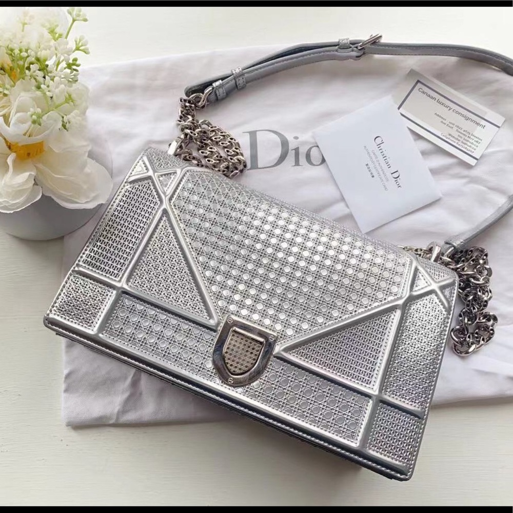 Christian Dior Medium Microcannage Diorama Bag.